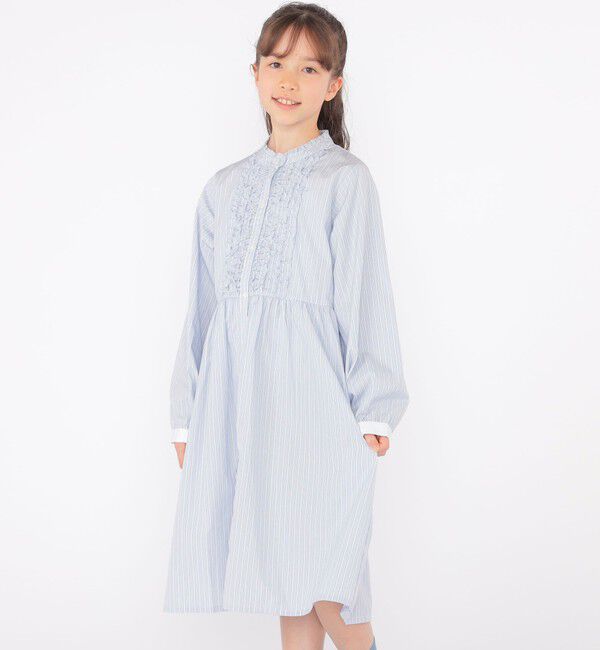 SHIPS KIDS「SHIPS KIDS:140～150cm / フリル シャツ ワンピース」|ワンピース|