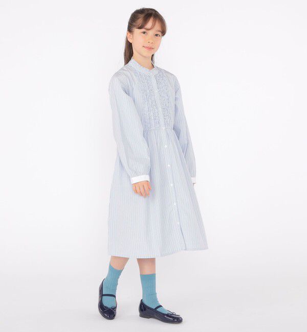 SHIPS KIDS「SHIPS KIDS:140～150cm / フリル シャツ ワンピース」|ワンピース|