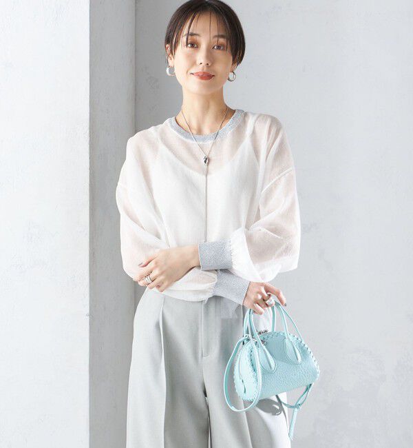 SHIPS for women「〈手洗い可能〉シアー ラメ クルーネック プルオーバー 24SS ◇」|ニット・セーター|