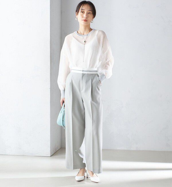 SHIPS for women「〈手洗い可能〉シアー ラメ クルーネック プルオーバー 24SS ◇」|ニット・セーター|