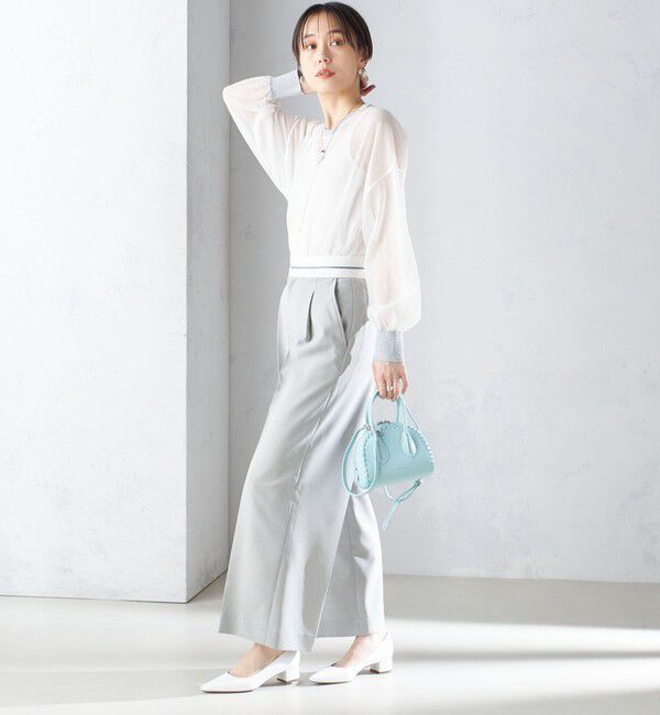 SHIPS for women「〈手洗い可能〉シアー ラメ クルーネック プルオーバー 24SS ◇」|ニット・セーター|