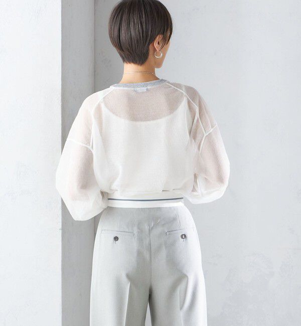 SHIPS for women「〈手洗い可能〉シアー ラメ クルーネック プルオーバー 24SS ◇」|ニット・セーター|