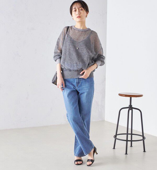SHIPS for women「〈手洗い可能〉シアー ラメ クルーネック プルオーバー 24SS ◇」|ニット・セーター|