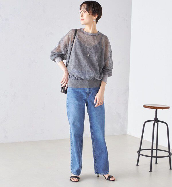 SHIPS for women「〈手洗い可能〉シアー ラメ クルーネック プルオーバー 24SS ◇」|ニット・セーター|