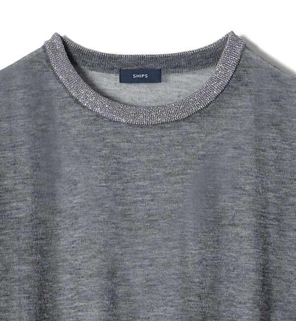 SHIPS for women「〈手洗い可能〉シアー ラメ クルーネック プルオーバー 24SS ◇」|ニット・セーター|