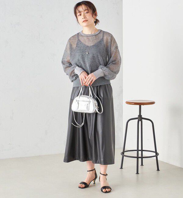 SHIPS for women「〈手洗い可能〉シアー ラメ クルーネック プルオーバー 24SS ◇」|ニット・セーター|