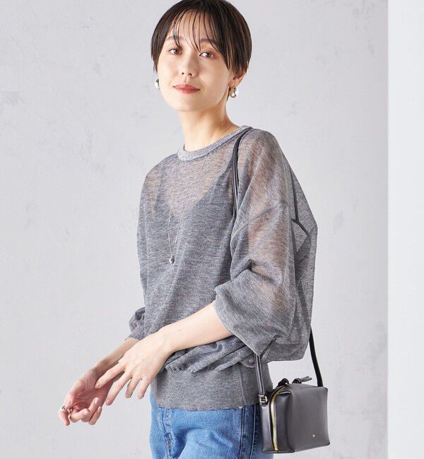 SHIPS for women「〈手洗い可能〉シアー ラメ クルーネック プルオーバー 24SS ◇」|ニット・セーター|