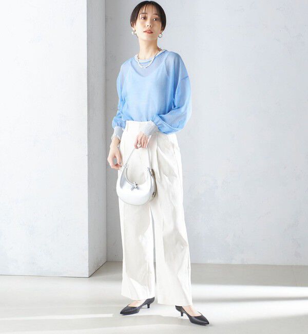 SHIPS for women「〈手洗い可能〉シアー ラメ クルーネック プルオーバー 24SS ◇」|ニット・セーター|