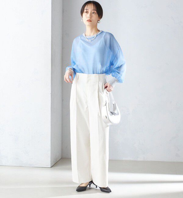 SHIPS for women「〈手洗い可能〉シアー ラメ クルーネック プルオーバー 24SS ◇」|ニット・セーター|