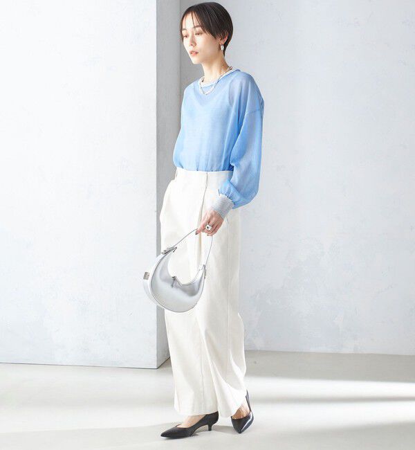 SHIPS for women「〈手洗い可能〉シアー ラメ クルーネック プルオーバー 24SS ◇」|ニット・セーター|