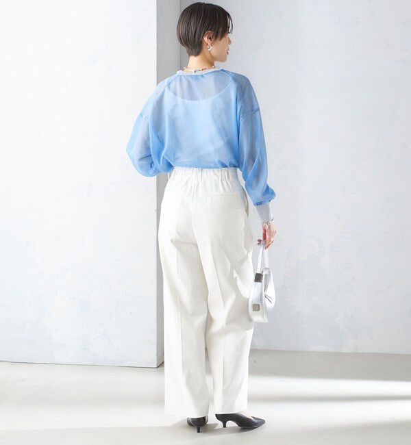 SHIPS for women「〈手洗い可能〉シアー ラメ クルーネック プルオーバー 24SS ◇」|ニット・セーター|