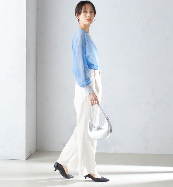 SHIPS for women「〈手洗い可能〉シアー ラメ クルーネック プルオーバー 24SS ◇」|ニット・セーター|