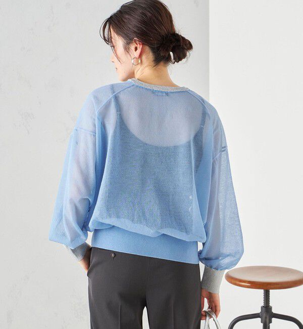 SHIPS for women「〈手洗い可能〉シアー ラメ クルーネック プルオーバー 24SS ◇」|ニット・セーター|