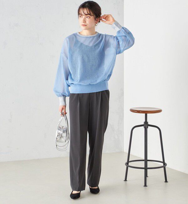 SHIPS for women「〈手洗い可能〉シアー ラメ クルーネック プルオーバー 24SS ◇」|ニット・セーター|