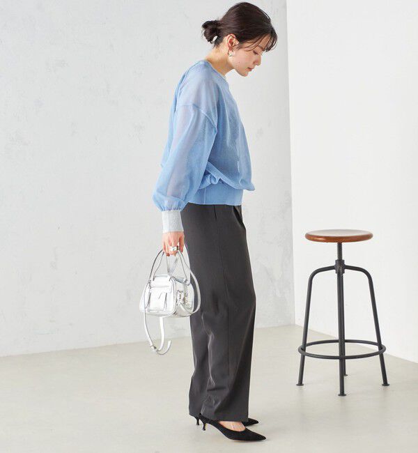 SHIPS for women「〈手洗い可能〉シアー ラメ クルーネック プルオーバー 24SS ◇」|ニット・セーター|