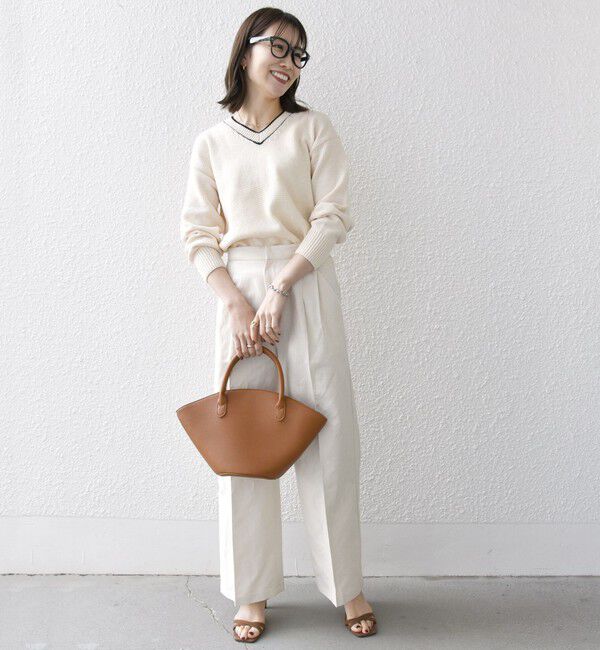 SHIPS any「SHIPS any:〈手洗い可能〉リリヤーン ライン Vネック ニット プルオーバー」|ニット・セーター|