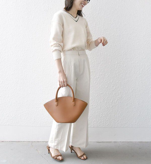 SHIPS any「SHIPS any:〈手洗い可能〉リリヤーン ライン Vネック ニット プルオーバー」|ニット・セーター|