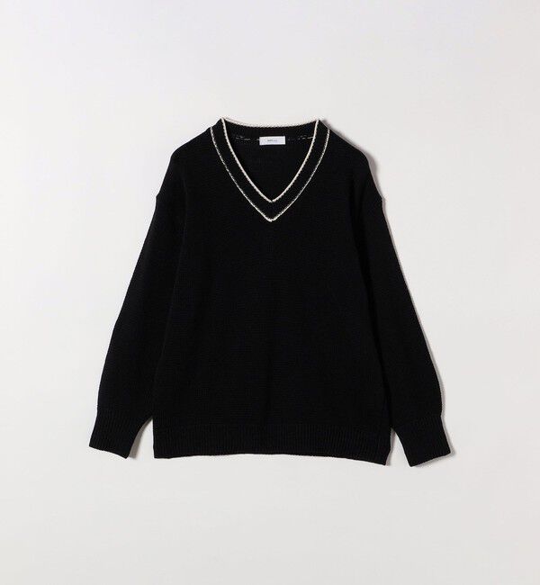SHIPS any「SHIPS any:〈手洗い可能〉リリヤーン ライン Vネック ニット プルオーバー」|ニット・セーター|
