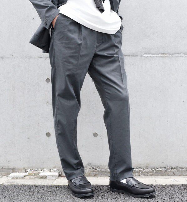 SHIPS any「SHIPS any: 〈接触冷感等〉ハイブリッドリネン 2タック パンツ (セットアップ対応)」|チノ|