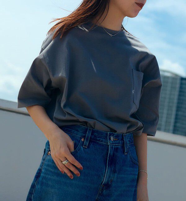 SHIPS「【WEB限定】SHIPS:〈汗染み防止加工〉ワンポイントロゴ ビッグシルエットヘビーウェイトTシャツ」|Tシャツ・カットソー|