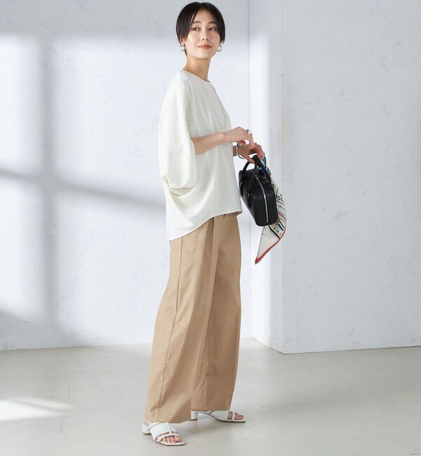 SHIPS for women「〈接触冷感 / 手洗い可能〉アセテート混 バック サテン ドルマン ブラウス」|シャツ・ブラウス|