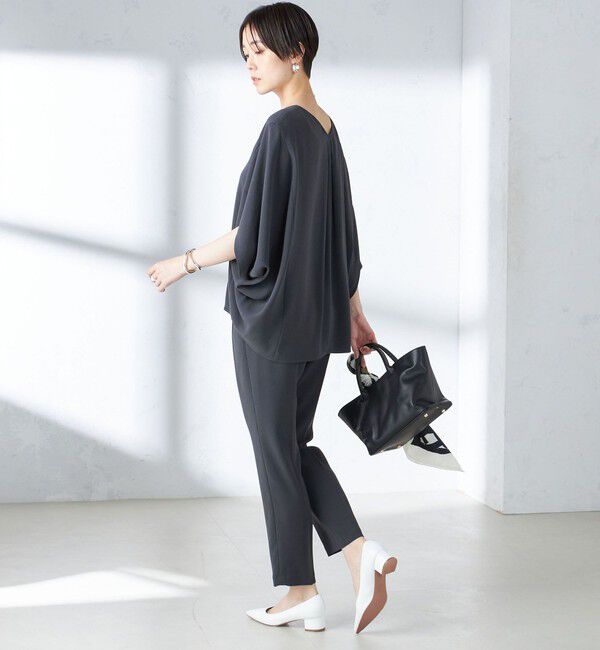 SHIPS for women「〈接触冷感 / 手洗い可能〉アセテート混 バック サテン ドルマン ブラウス」|シャツ・ブラウス|