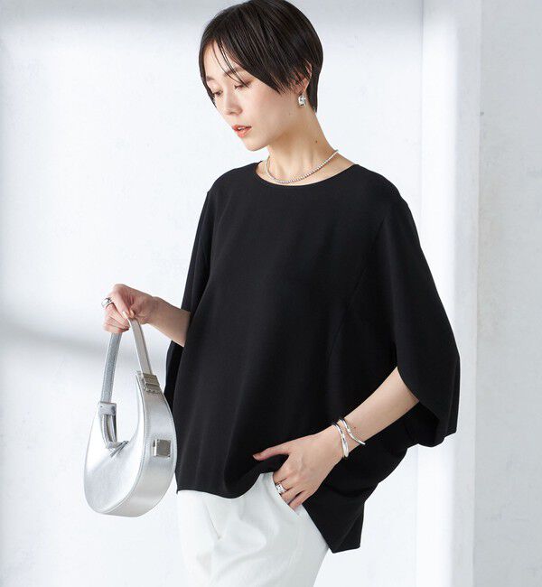 SHIPS for women「〈接触冷感 / 手洗い可能〉アセテート混 バック サテン ドルマン ブラウス」|シャツ・ブラウス|