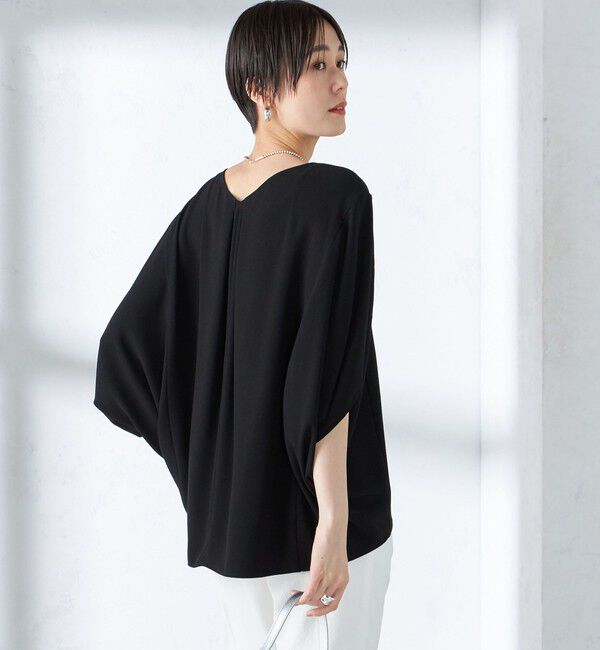 SHIPS for women「〈接触冷感 / 手洗い可能〉アセテート混 バック サテン ドルマン ブラウス」|シャツ・ブラウス|