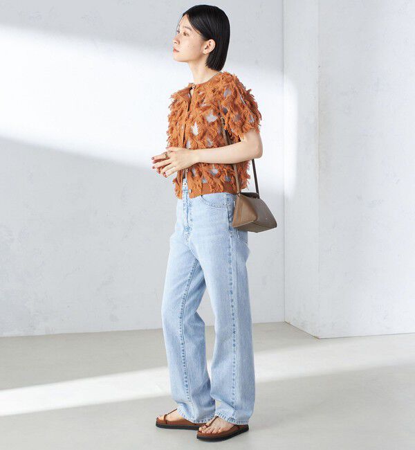 SHIPS for women「〈手洗い可能〉シアー フリンジ ジャカード プルオーバー」|ニット・セーター|