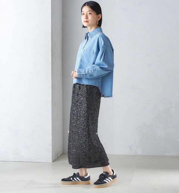 SHIPS for women「〈手洗い可能〉スパンコール Iライン スカート」|スカート|