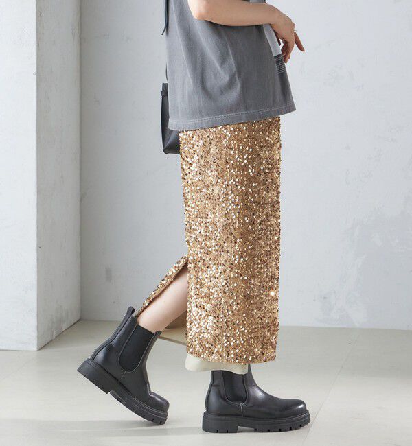 SHIPS for women「〈手洗い可能〉スパンコール Iライン スカート」|スカート|
