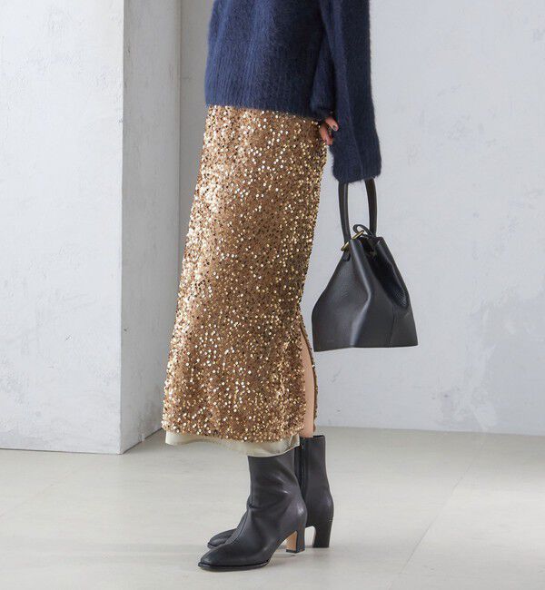 SHIPS for women「〈手洗い可能〉スパンコール Iライン スカート」|スカート|
