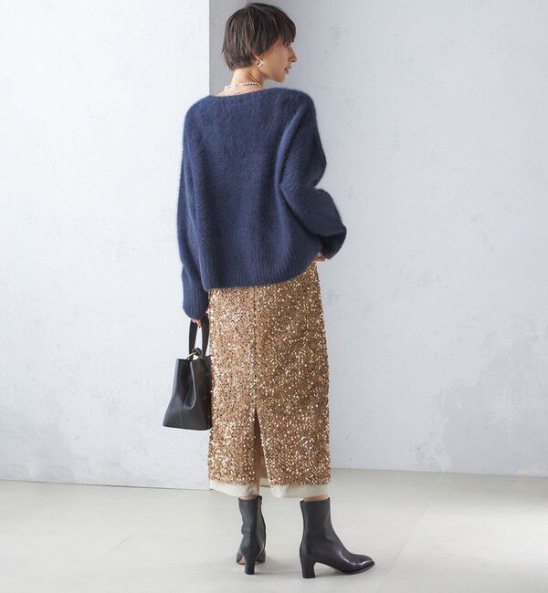 SHIPS for women「〈手洗い可能〉スパンコール Iライン スカート」|スカート|