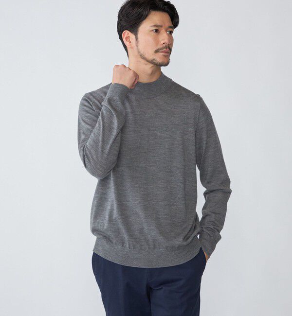 SHIPS「SHIPS:〈手洗い可能〉HANDFRAME 16ゲージ モックネック ニット」|ニット・セーター|