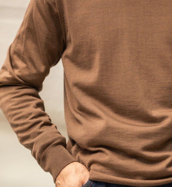 SHIPS「SHIPS:〈手洗い可能〉HANDFRAME 16ゲージ モックネック ニット」|ニット・セーター|