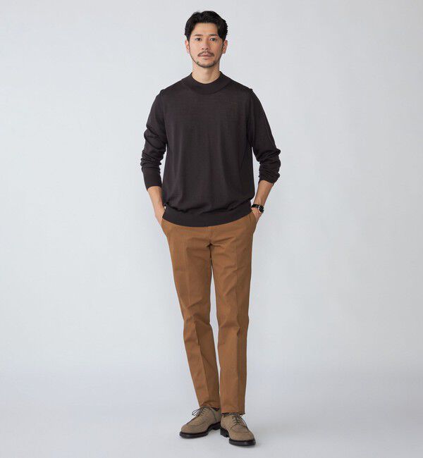 SHIPS「SHIPS:〈手洗い可能〉HANDFRAME 16ゲージ モックネック ニット」|ニット・セーター|