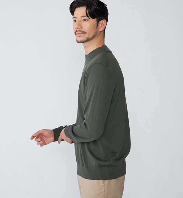 SHIPS「SHIPS:〈手洗い可能〉HANDFRAME 16ゲージ モックネック ニット」|ニット・セーター|