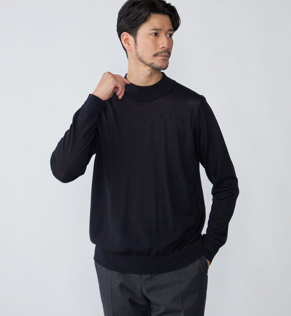 SHIPS「SHIPS:〈手洗い可能〉HANDFRAME 16ゲージ モックネック ニット」|ニット・セーター|