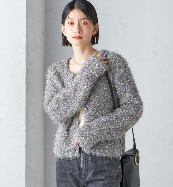 SHIPS for women「〈手洗い可能〉ラメ ニット 配色 カーディガン」|カーディガン|