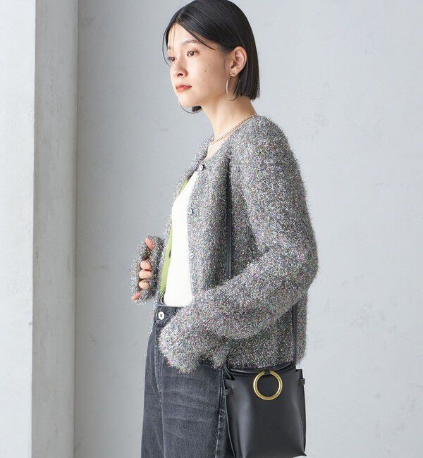 SHIPS for women「〈手洗い可能〉ラメ ニット 配色 カーディガン」|カーディガン|