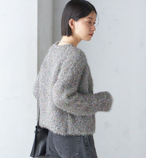 SHIPS for women「〈手洗い可能〉ラメ ニット 配色 カーディガン」|カーディガン|