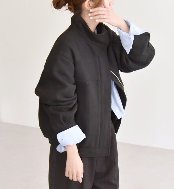 quaranciel「quaranciel: メルトン スタンドカラー ジップ ブルゾン コート」|ブルゾン・スタジャン|