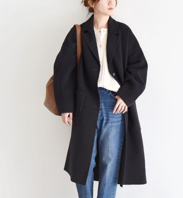 quaranciel「quaranciel: リバー チェスター ロング コート」|チェスターコート|ブラック