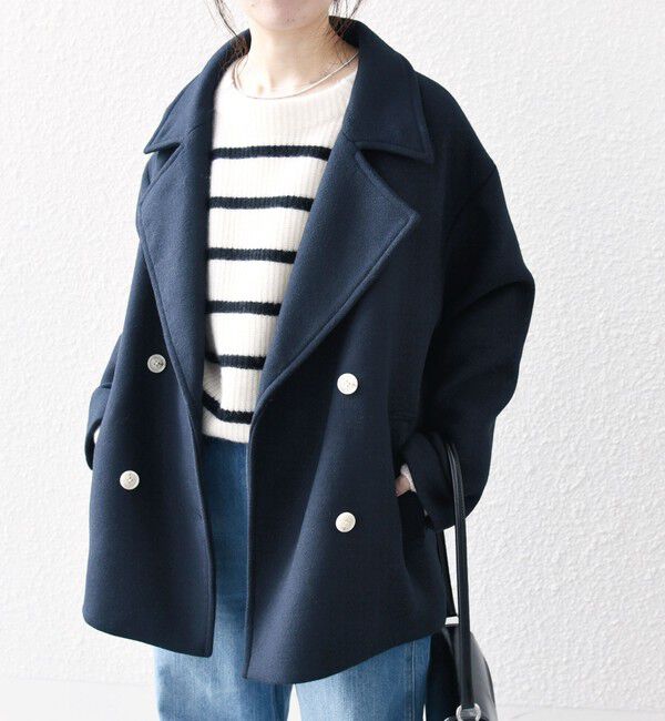 SHIPS any「SHIPS any: ウール ミックス コクーン ショート Pコート」|その他|