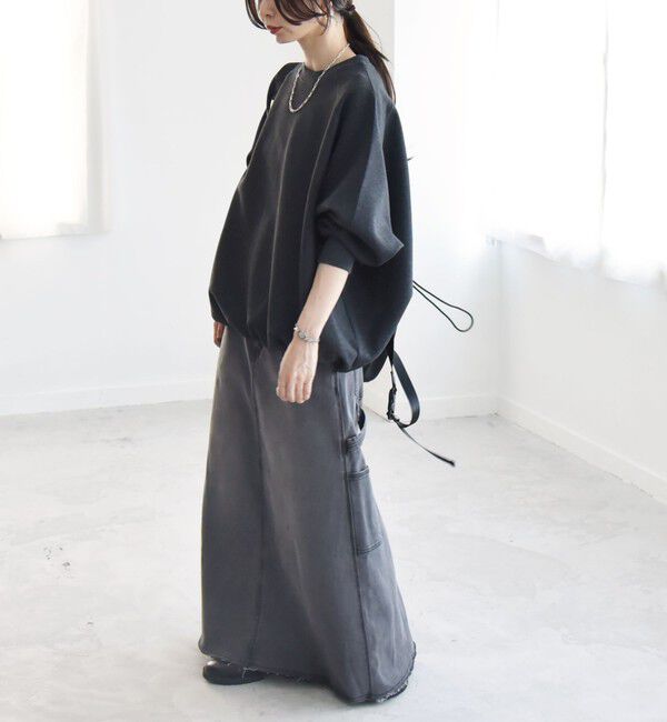 quaranciel「《一部追加予約》quaranciel:〈洗濯機可能〉ポンチ ドロスト ルーズ プルオーバー」|スウェット・ジャージ|