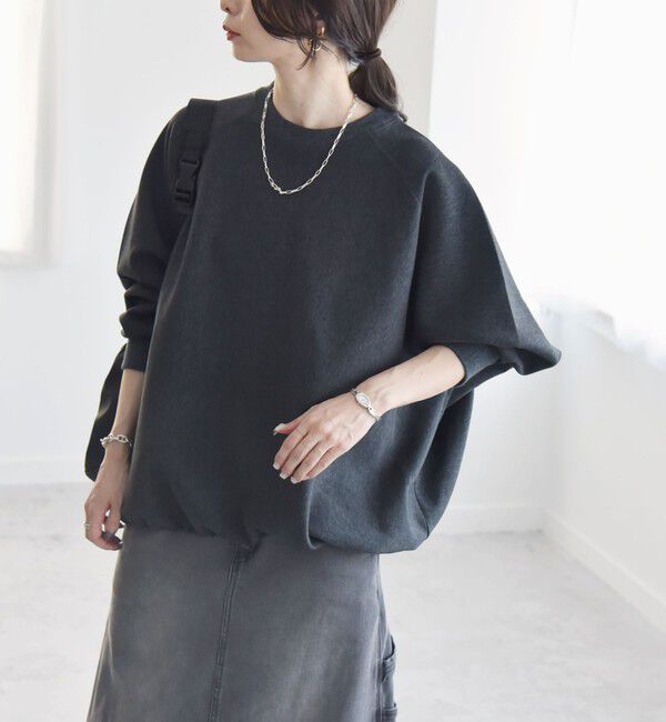 quaranciel「《一部追加予約》quaranciel:〈洗濯機可能〉ポンチ ドロスト ルーズ プルオーバー」|スウェット・ジャージ|