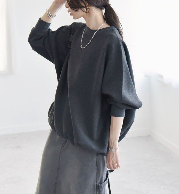 quaranciel「《一部追加予約》quaranciel:〈洗濯機可能〉ポンチ ドロスト ルーズ プルオーバー」|スウェット・ジャージ|