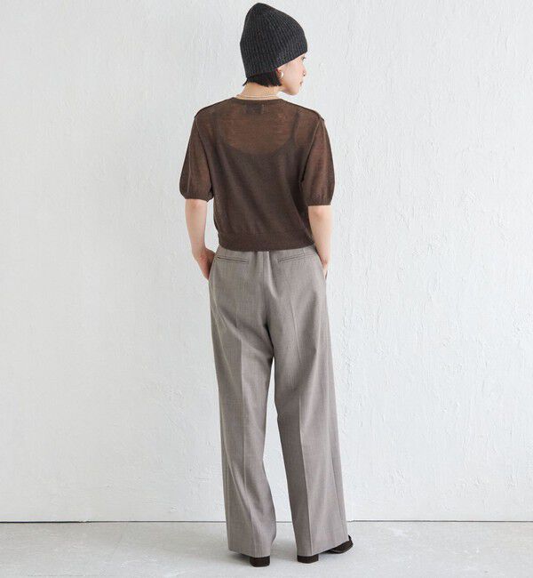 SHIPS for women「Wai＋:〈手洗い可能〉モヘヤブレンド 半袖 プルオーバー」|ニット・セーター|