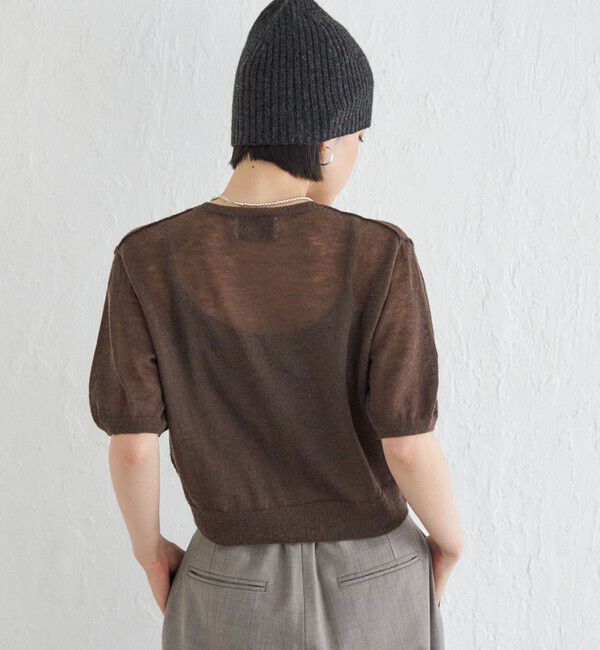 SHIPS for women「Wai＋:〈手洗い可能〉モヘヤブレンド 半袖 プルオーバー」|ニット・セーター|