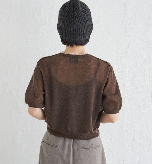SHIPS for women「Wai＋:〈手洗い可能〉モヘヤブレンド 半袖 プルオーバー」|ニット・セーター|